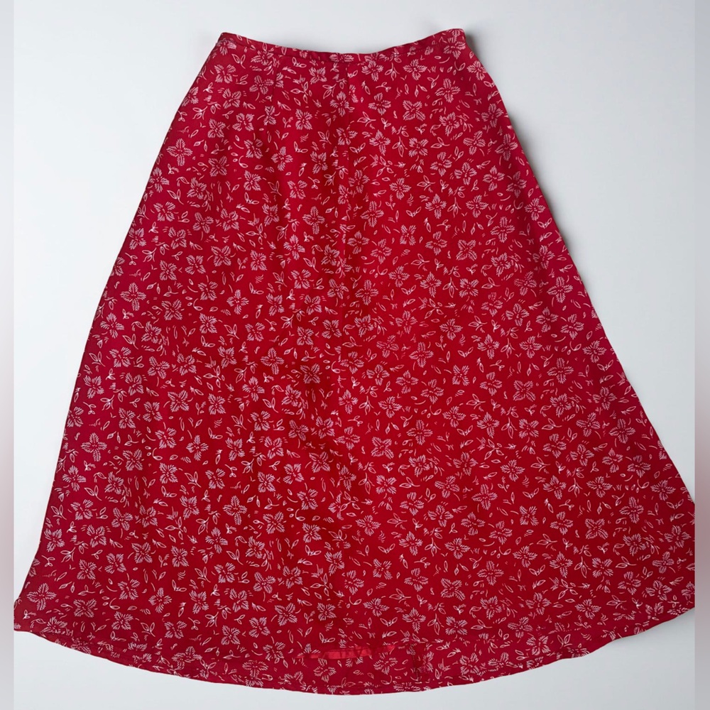 Vintage Red Floral Skirt